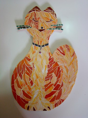 MJ_ Chat en mosaique de verre
